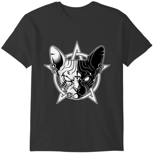 Black Metal Sphynx Cat Pastel Goth and Death Metal T-shirt
