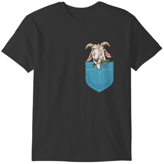 Baby A Goat In Pocket Face T-shirt