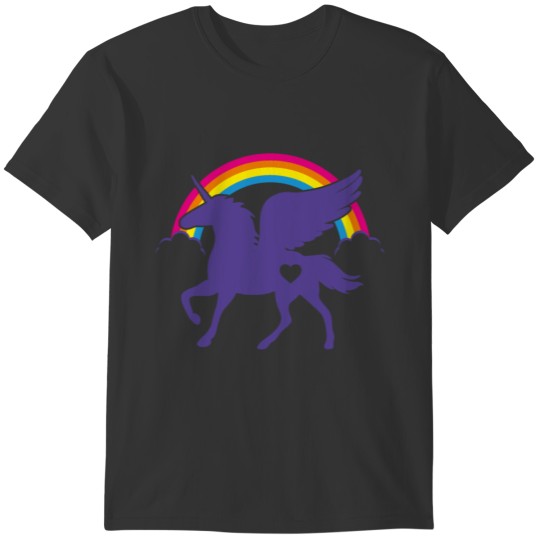 Purple Unicorn In Rainbow Christmas Unicorn Gifts T-shirt