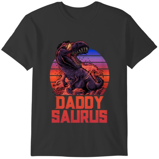 Daddy Saurus TRex Shirt Dad Father TRex Retro 80s T-shirt