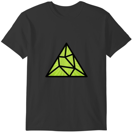 Black Splitted Green Triangle T-shirt