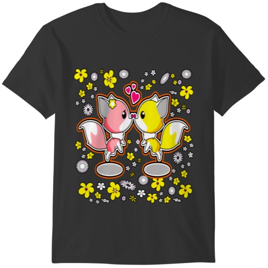 Beautiful Anthropomorphized Animals with Flowers T-shirt