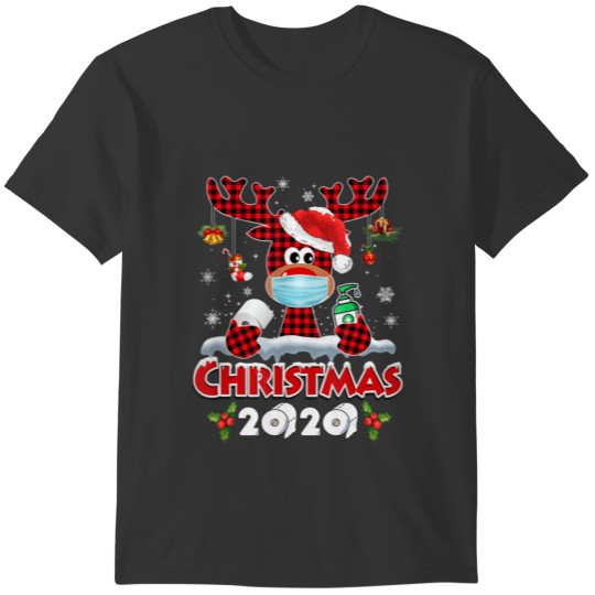 Funny Rudolph Mask Matching Family Christmas T-shirt
