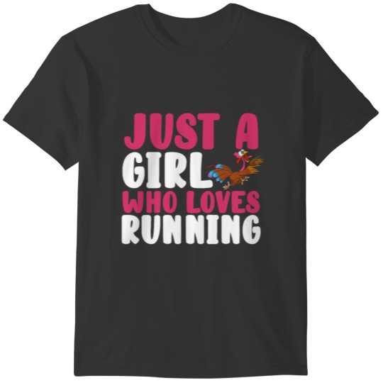 Just A Girl Who Loves Running Thanksgiving Turkey T-shirt