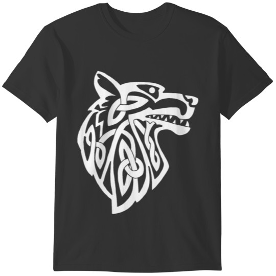 viking white wolf T-shirt
