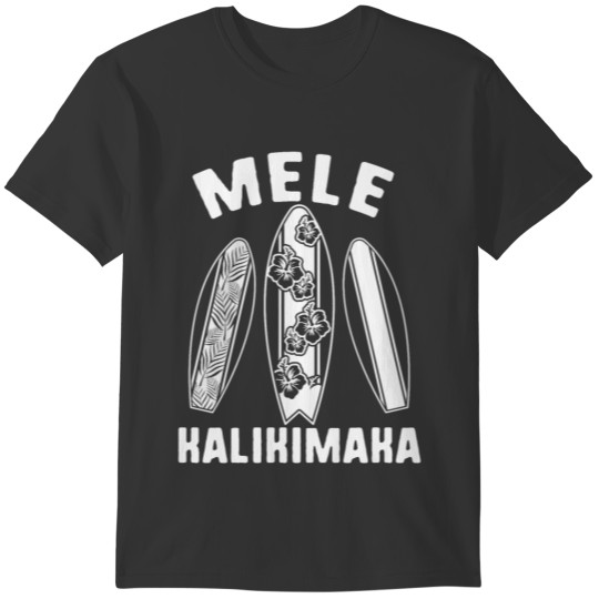 Mele Kalikimaka Shirt Surfing Board Hawaiian Xmas T-shirt