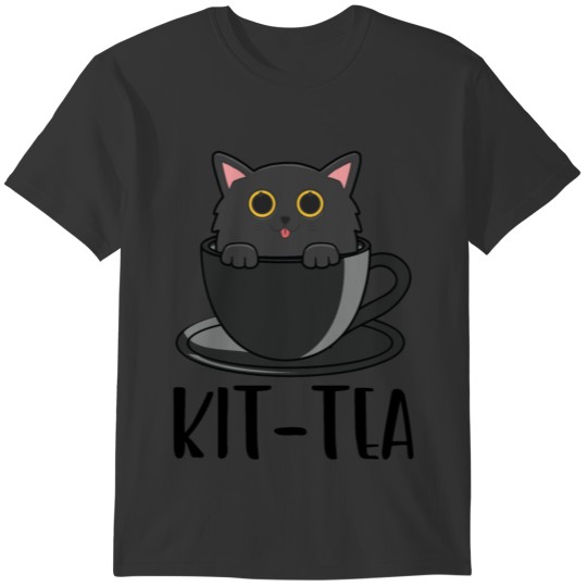 Cat Shirts Kit Tea Funny Cat Lover Cute Black Gift T-shirt
