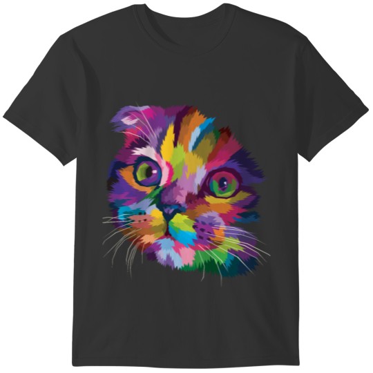 Colorful Cute Cat Cat Kitten T-shirt