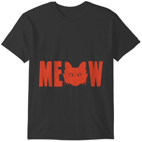 VINTAGE CAT ART Gift Cat Mom for Cat Lover MEOW T-shirt