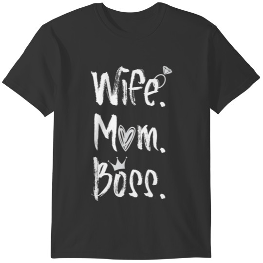Wife Mom Boss Cute Awesome Lady Mother And Christm T-shirt