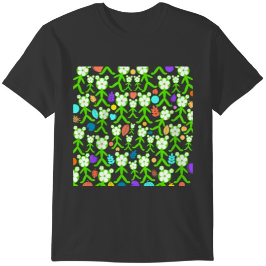 flower head friends pattern T-shirt