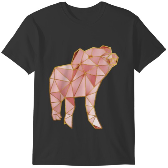 Pig Geometric Gold Lines 2 T-shirt