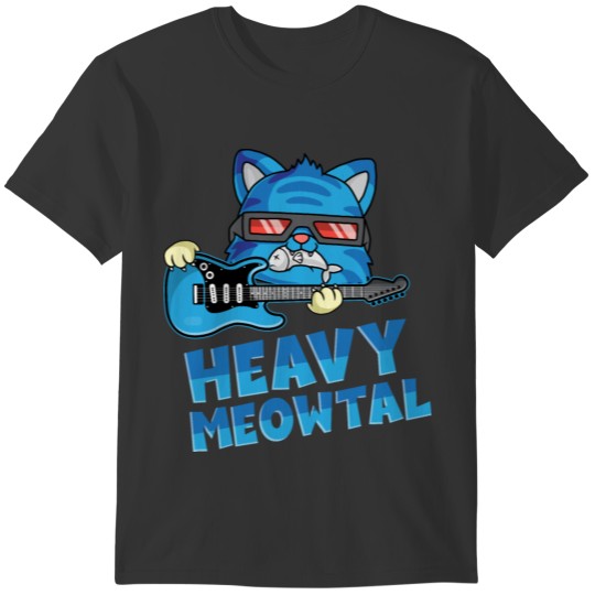Heavy Meowtal - Katze Gitarre Bass T-shirt