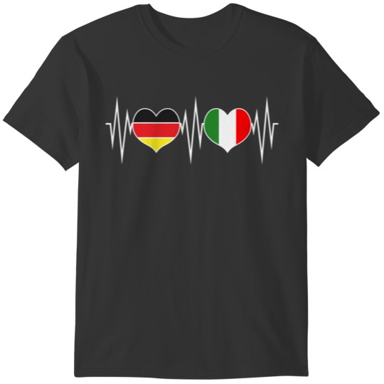 Italy and Germany Heartbeat T-shirt