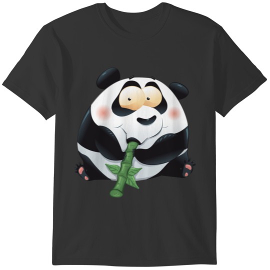 Panda comiendo T-shirt