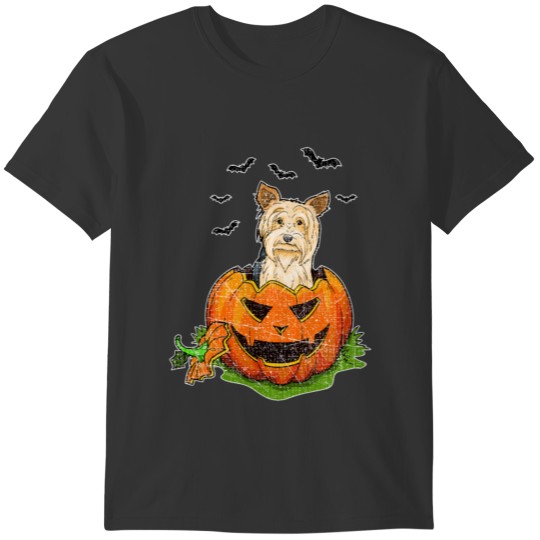 Cute Halloween Yorkie Dog Lovers Pumpkin Jack O La T-shirt