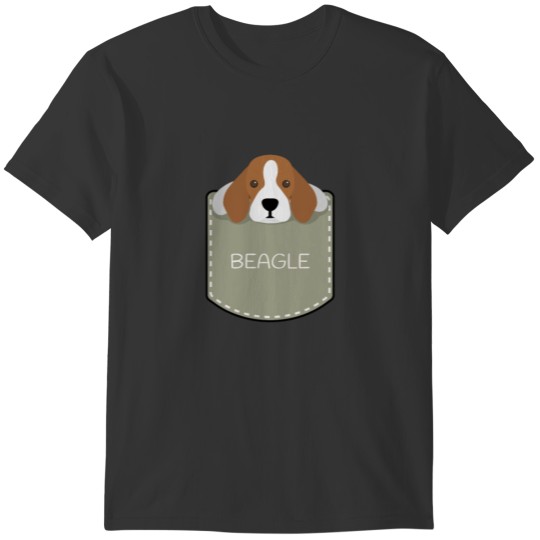 Beagle in the pocket, Cute Beagle cartoon T-shirt