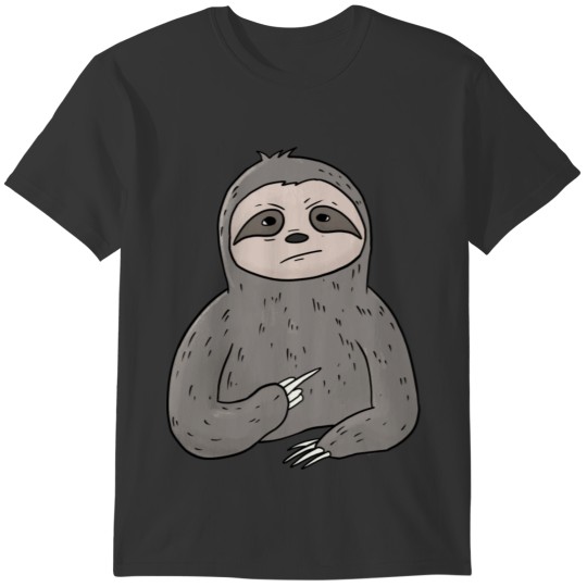 Grumpy Sloth Holding Middle Finger T-shirt