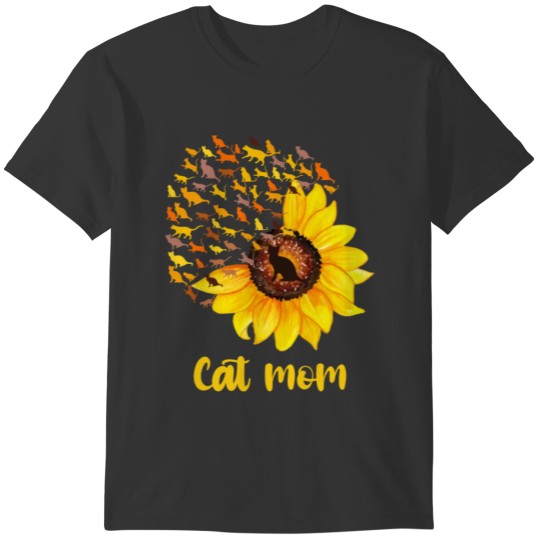 Sunflower Cat Mom, Cat Lovers Gift T-shirt