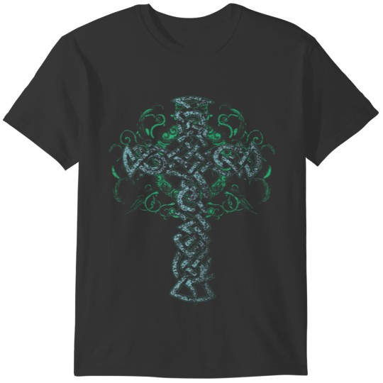 Celtic Cross Folk Art Pagan Irish Scottish Crucifi T-shirt
