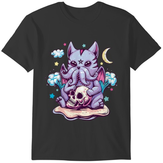 Kawaii Pastel Goth Cute Creepy Creature Skull T-shirt