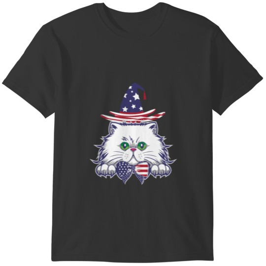 4th of July Freedom USA Patriotic Cat T-shirt