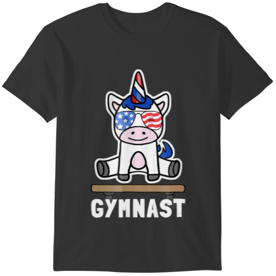 American Flag Gymnastics Unicorn Shirt Patriotic T-shirt