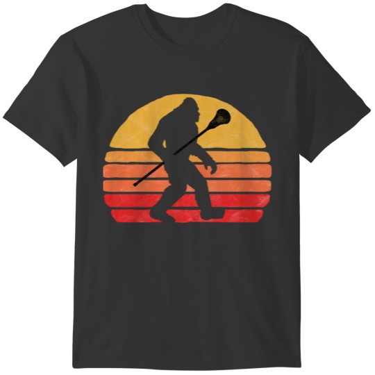 Bigfoot Lacrosse Stick Vintage Surf Sun Funny Lax T-shirt