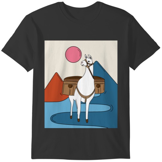 Llama Alpaca Retro Vintage T-shirt