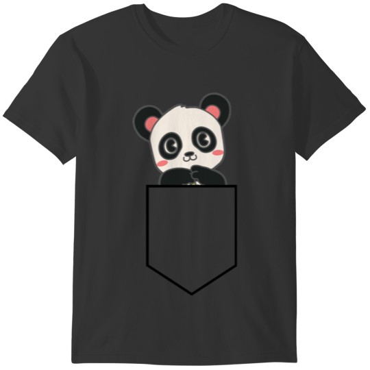 Cute Pocket Panda - Adorable Graphic Tee T-shirt
