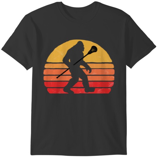 Bigfoot Lacrosse Stick Vintage Surf Sun Funny Lax T-shirt