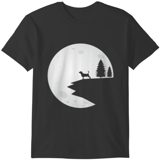 Beagle Dog Under A Full Moon T-shirt
