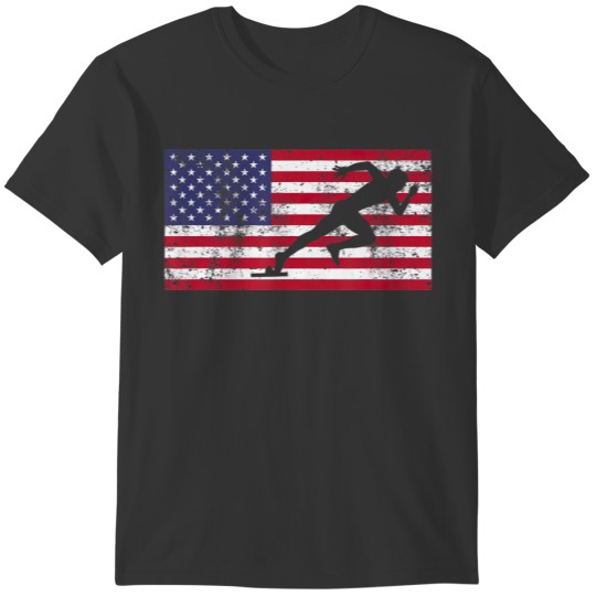 American Flag Runner Sprinter USA SHIRT FOURTH OF T-shirt