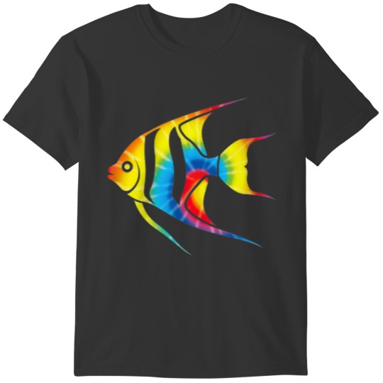 Tie Dye Angelfish Rainbow Print Pet Hippie Peace T-shirt