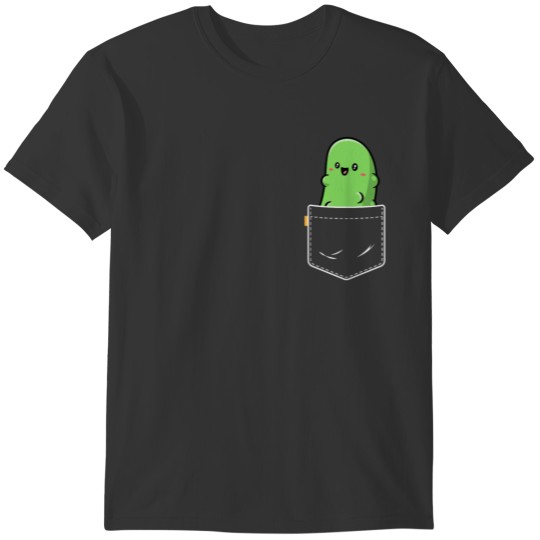 Pocket Pickle Funny Vegetable Cucumber Vegan T-shirt