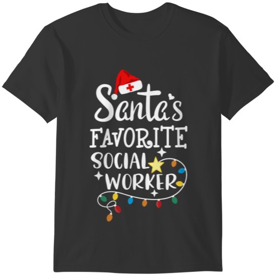 Santa'S Favorite Social Worker Christmas Medical S T-shirt