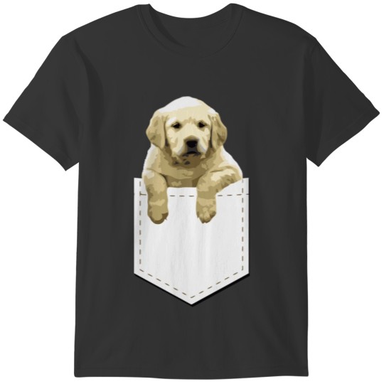 Golden Retriever In Pocket T Shirt Puppy Dog In Yo T-shirt