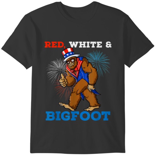 Bigfoot Patriotic 4th of July Fireworks America T-shirt