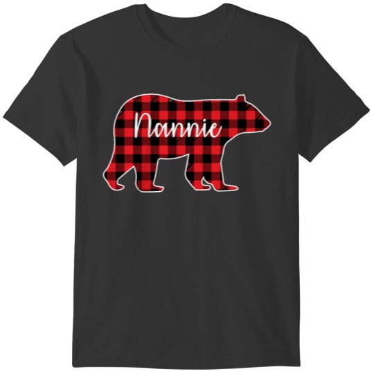 Nannie Bear Red Plaid Family Matching Christmas Pa T-shirt