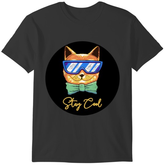 Cool Cat Slogan And Face Cat Vector T-shirt