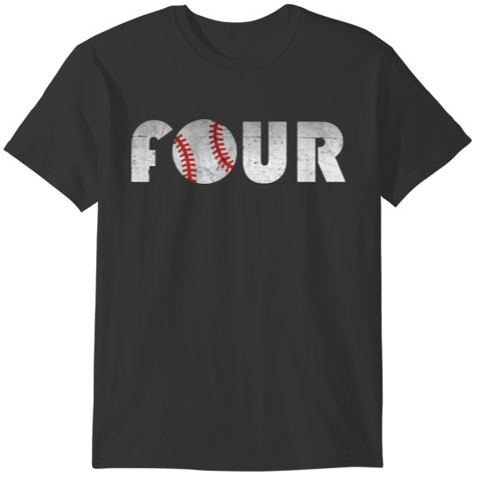 Family Matching | Four | Baseball | Child Birthday T-shirt