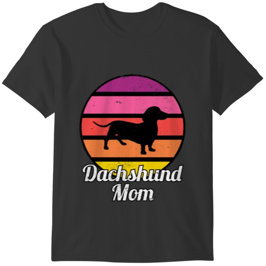 Dachshund Mom I Retro Wiener Dog Mom T-shirt