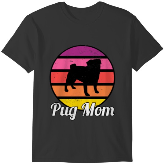 Pug Mom I Retro Pug Mom T-shirt