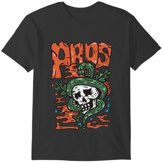skull-paradise-skeleton - green Snake T-shirt