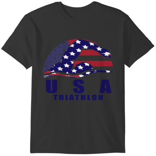 Lacrosse Usa American Flag Usa Triathlon T-shirt