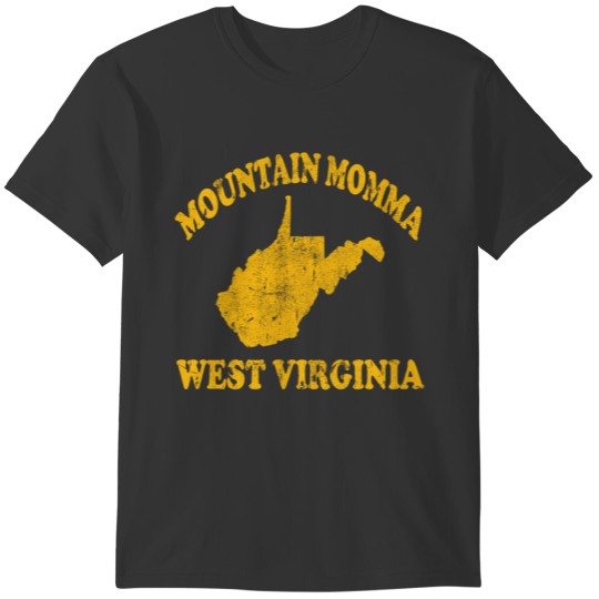 West Virginia Mountain Momma WV State Map T-shirt