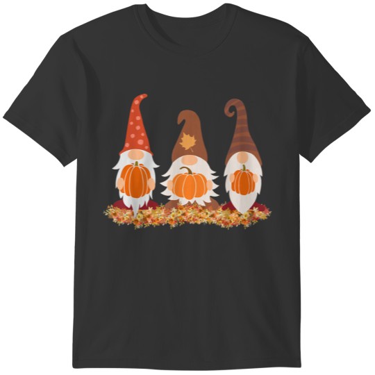 Fall Gnomes and Autumn Leaves Cute Graphic Classic T-shirt