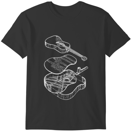 Classic Acoustic Guitar Vintage Music T-shirt