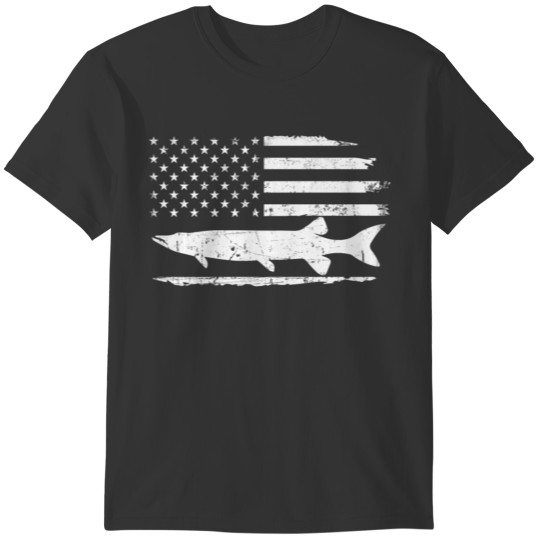 Northern Fishing Fisher American Flag T-shirt