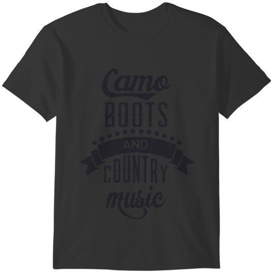 Camo boots and country music T-shirt